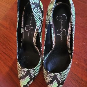 Jessica Simpson Green/Black High Heel Shoes Size 7